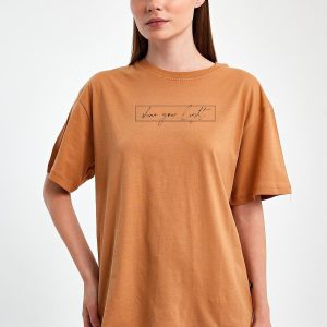 Kadın Baskılı Overize T-Shirt