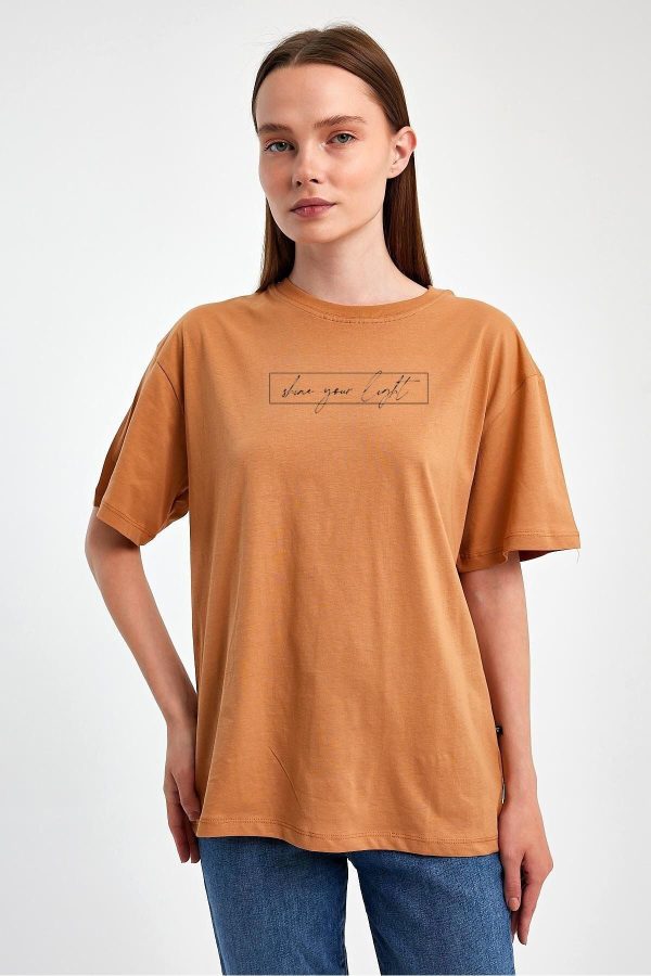 Kadın Baskılı Overize T-Shirt