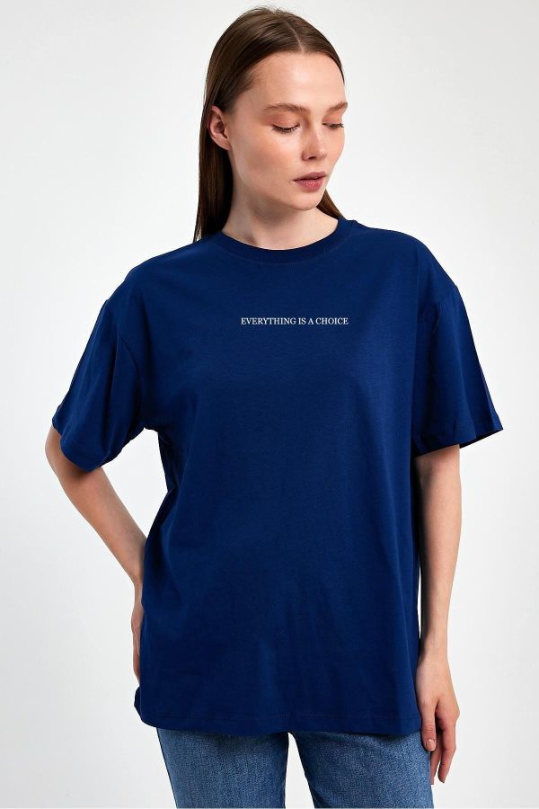 Kadın Baskılı Oversize T-Shirt