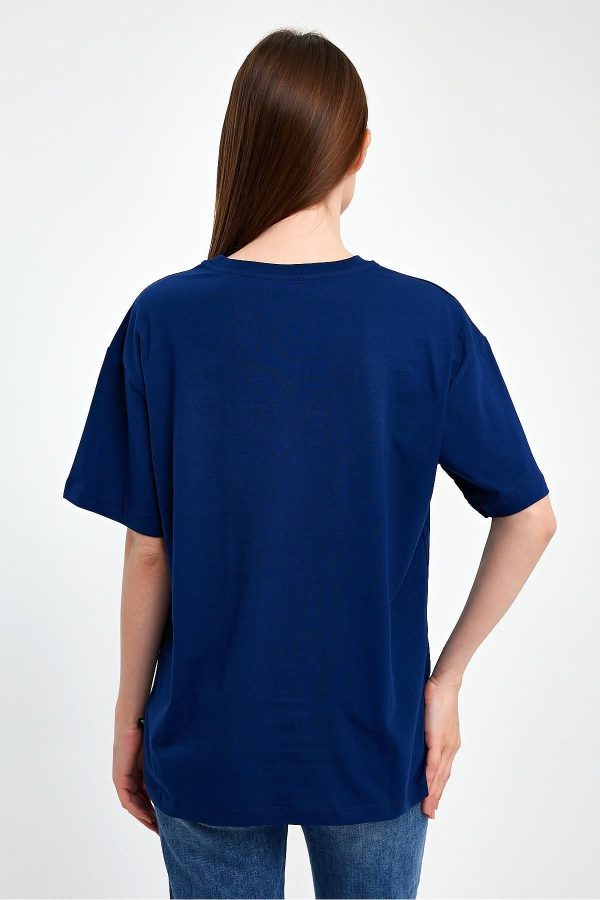 Kadın Baskılı Oversize T-Shirt - Görsel 3