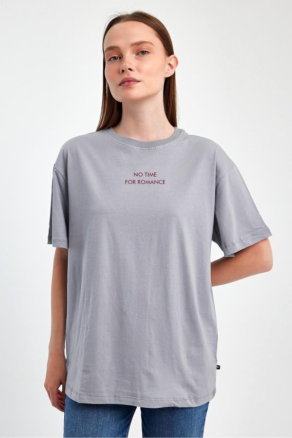 Kadın Baskılı Oversize T-Shirt