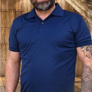Yağmur Desenli Lacivert Polo Yaka Tişört