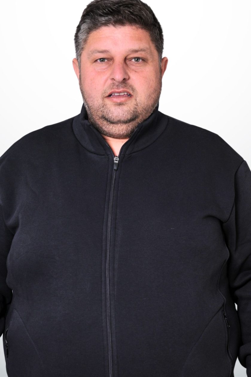 Büyük Beden Fermuarlı Üç İplik Sweat Mont - Görsel 2