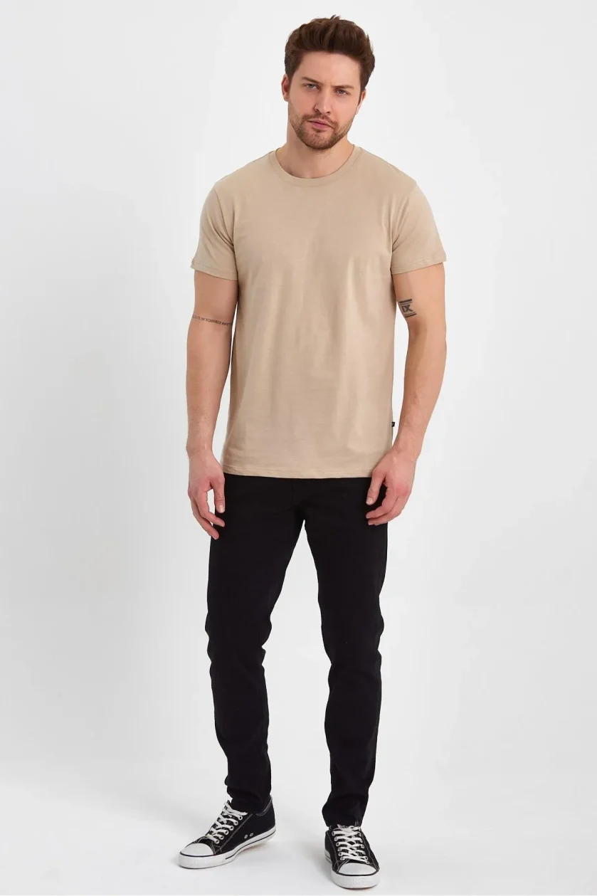 Erkek Compact Penye Sıfır Yaka T-shirt - Görsel 5
