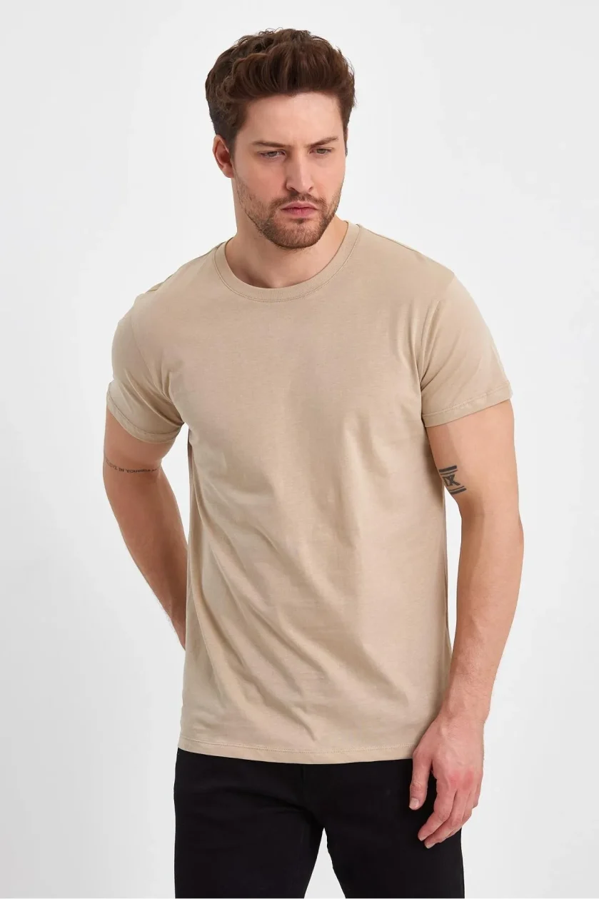 Erkek Compact Penye Sıfır Yaka T-shirt - Görsel 6