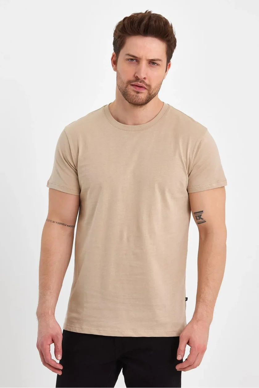 Erkek Compact Penye Sıfır Yaka T-shirt - Görsel 7