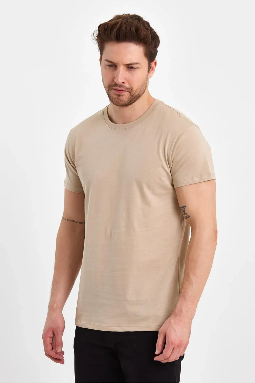 Erkek Compact Penye Sıfır Yaka T-shirt - Görsel 9