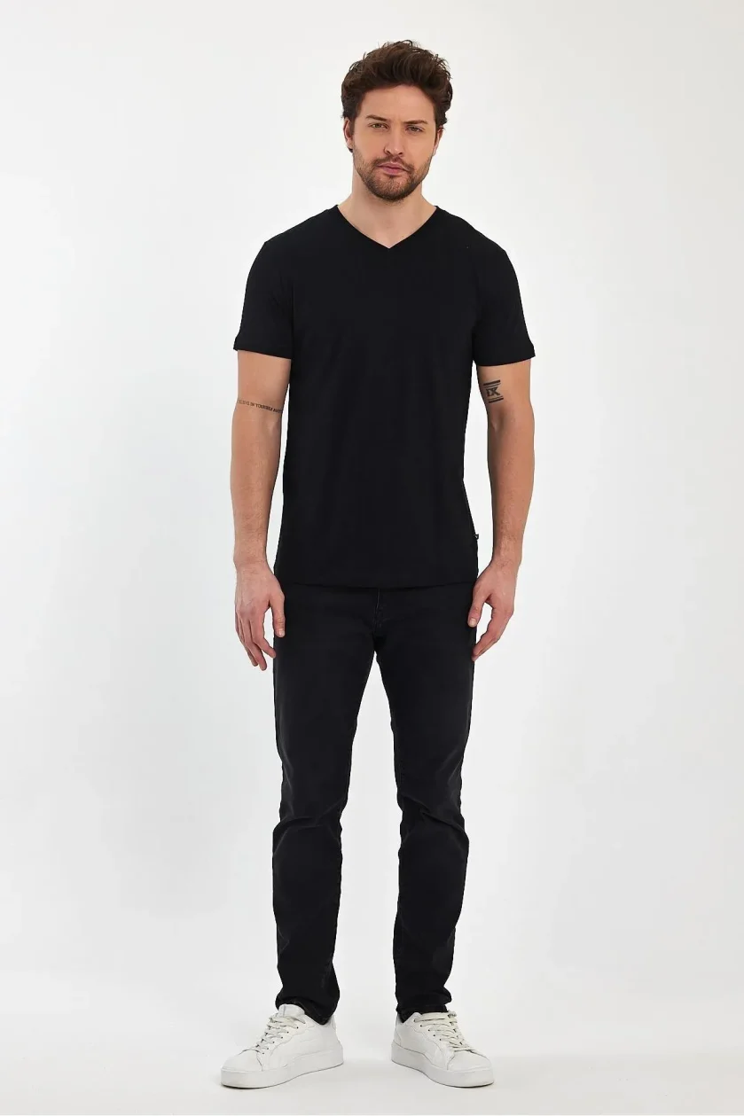 Erkek Compact Penye V Yaka T-Shirt - Görsel 12