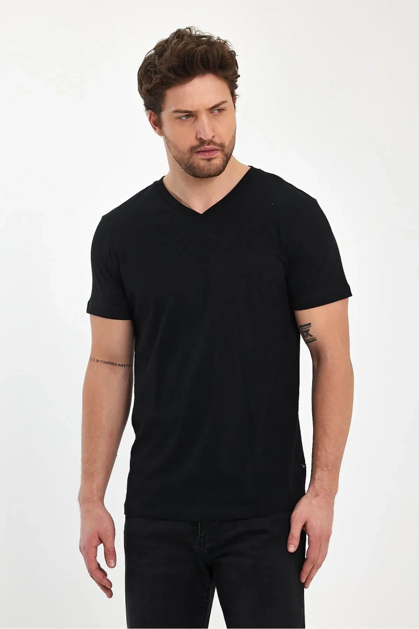 Erkek Compact Penye V Yaka T-Shirt - Görsel 14