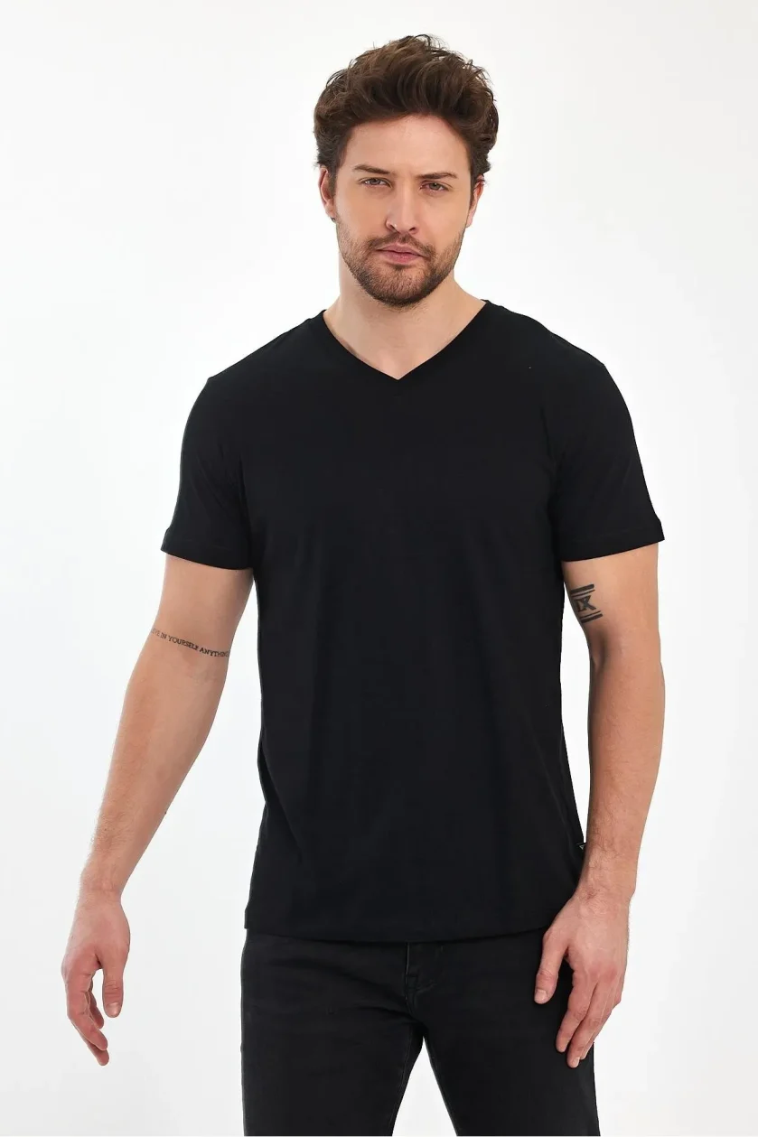 Erkek Compact Penye V Yaka T-Shirt - Görsel 15