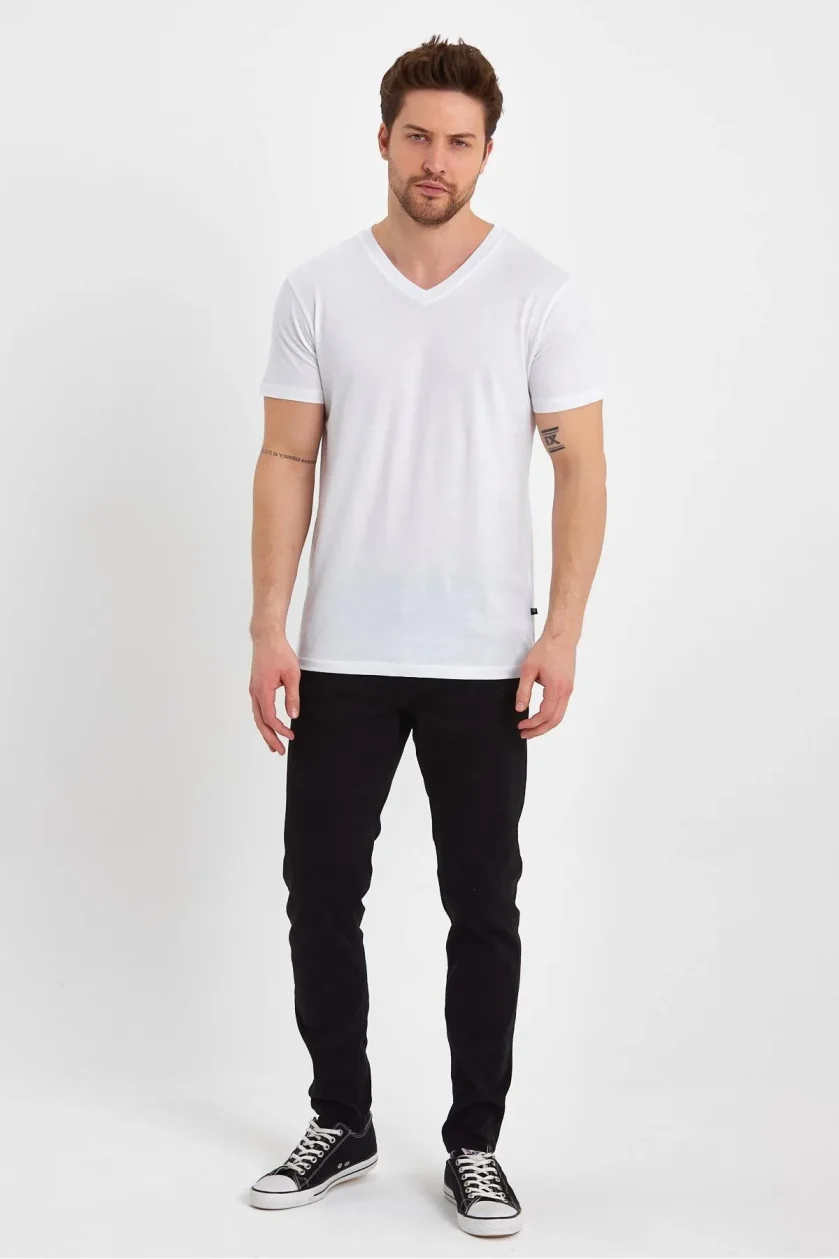 Erkek Compact Penye V Yaka T-Shirt - Görsel 19