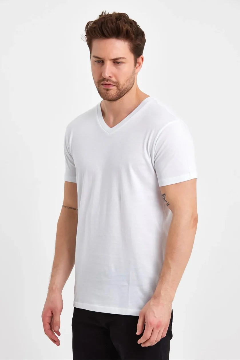 Erkek Compact Penye V Yaka T-Shirt - Görsel 20