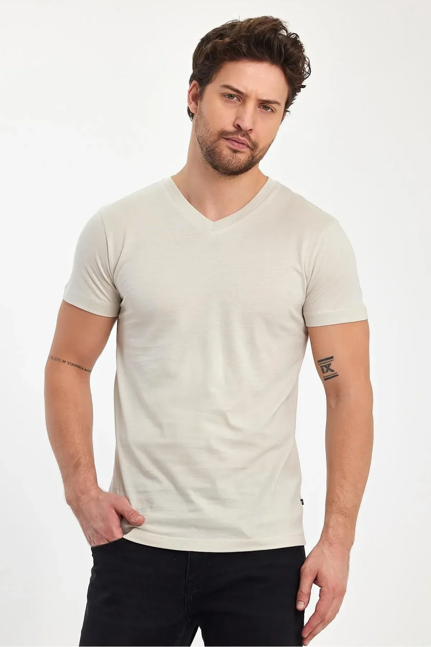 Erkek Compact Penye V Yaka T-Shirt - Görsel 28