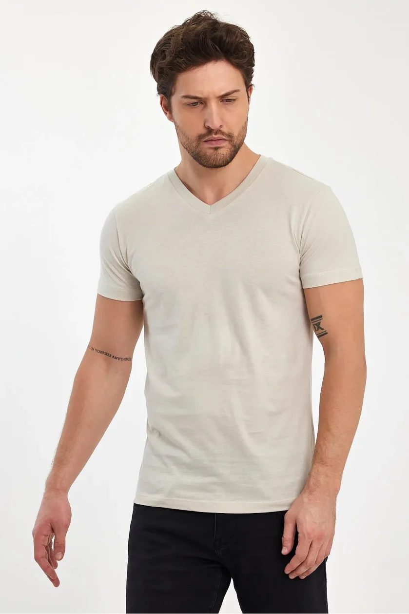 Erkek Compact Penye V Yaka T-Shirt - Görsel 29