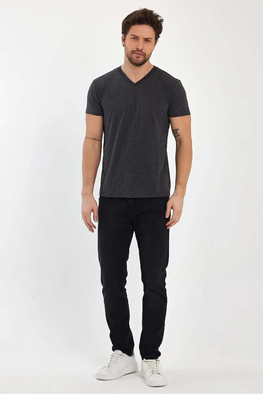 Erkek Compact Penye V Yaka T-Shirt - Görsel 30