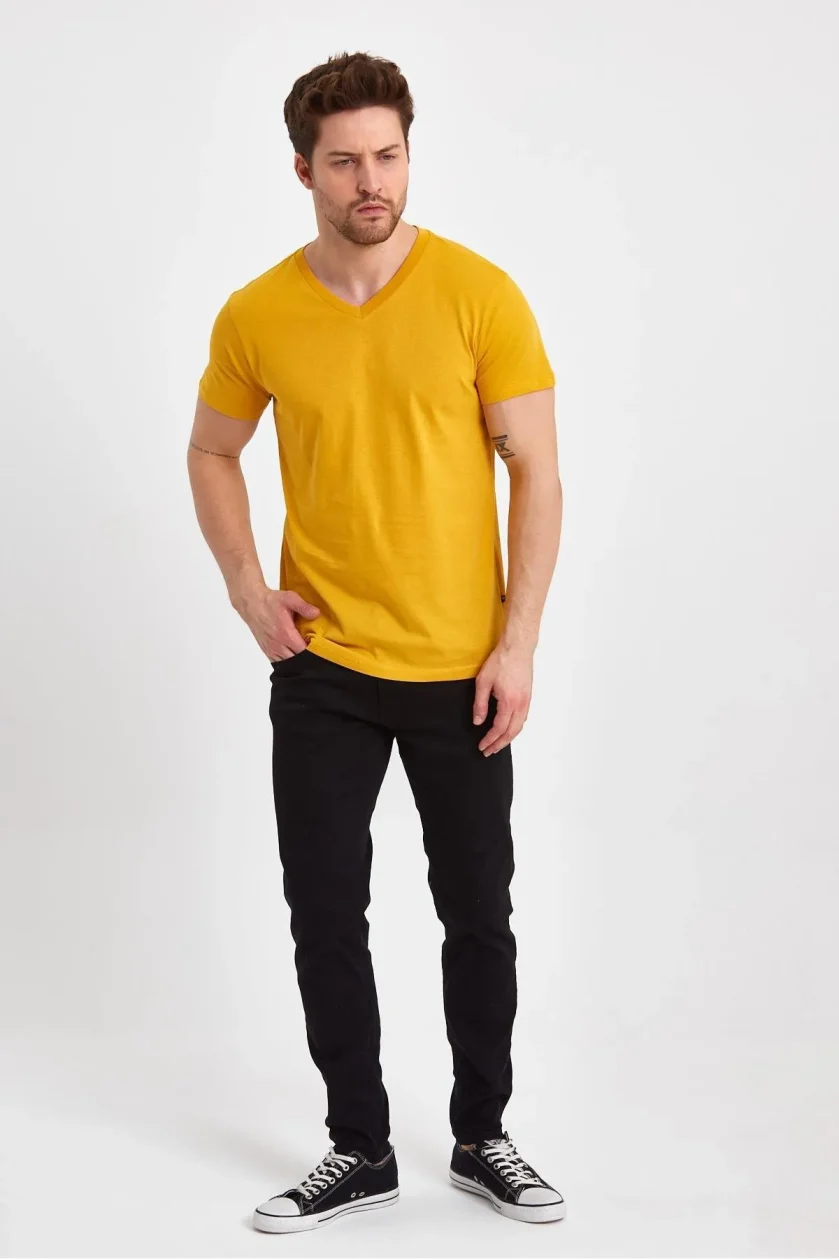 Erkek Compact Penye V Yaka T-Shirt - Görsel 36