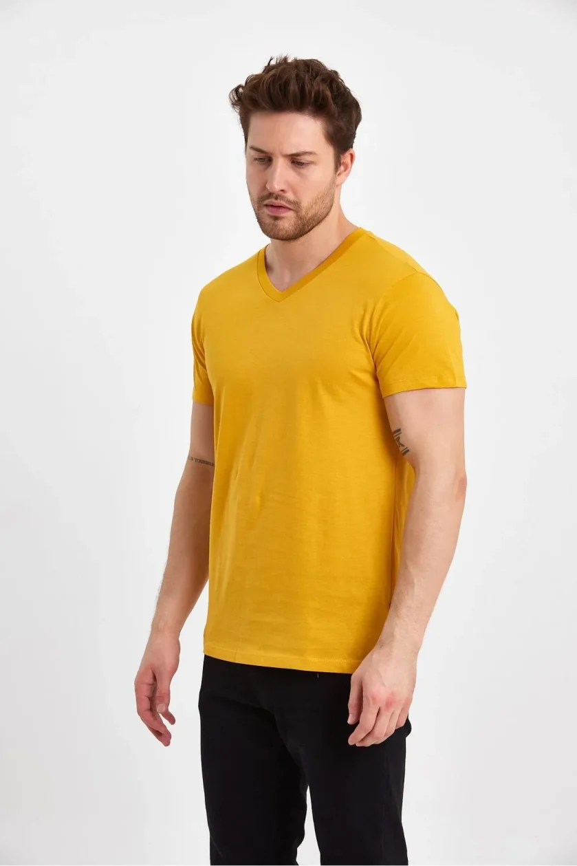 Erkek Compact Penye V Yaka T-Shirt - Görsel 37