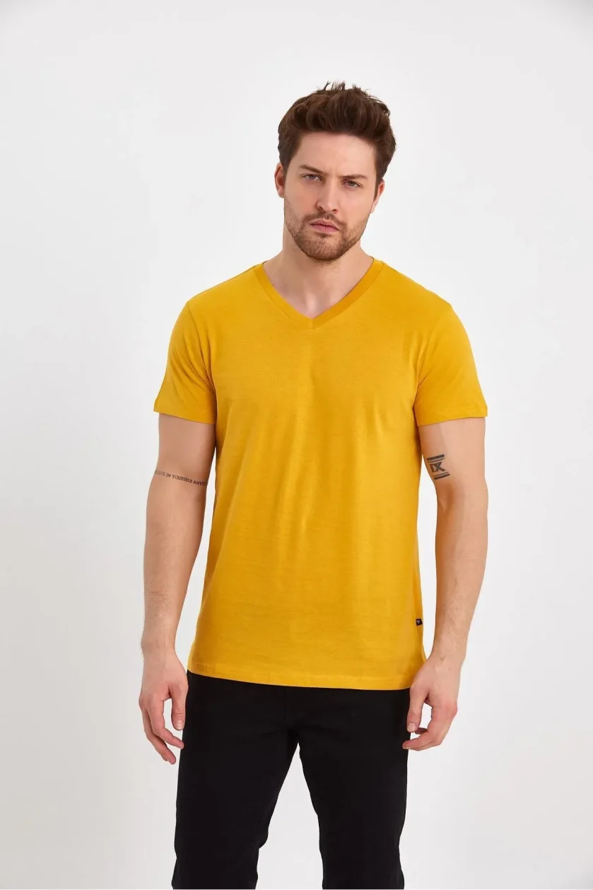 Erkek Compact Penye V Yaka T-Shirt - Görsel 38