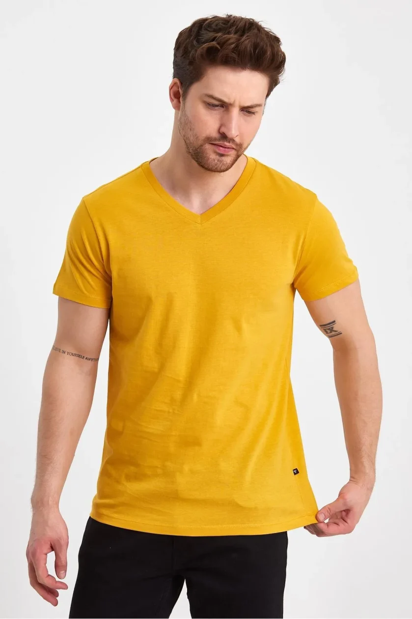 Erkek Compact Penye V Yaka T-Shirt - Görsel 41