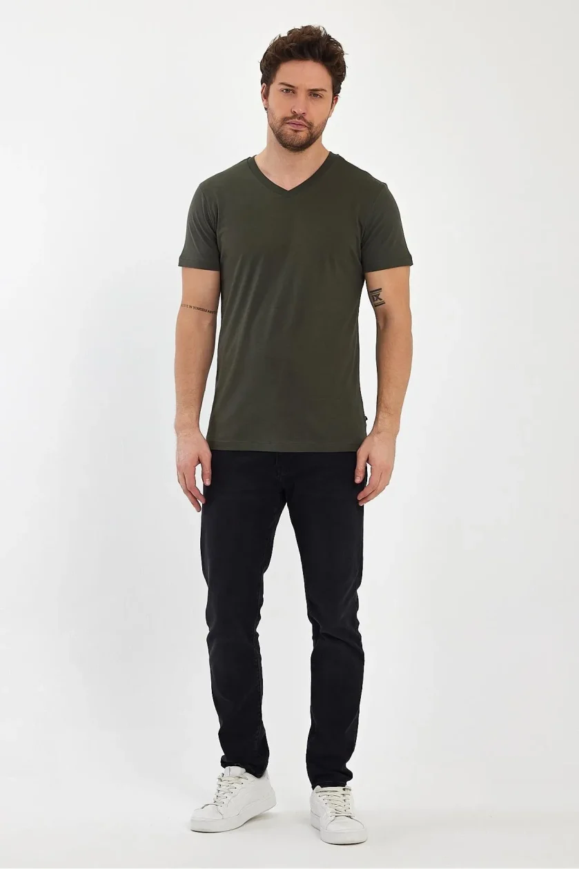 Erkek Compact Penye V Yaka T-Shirt - Görsel 42