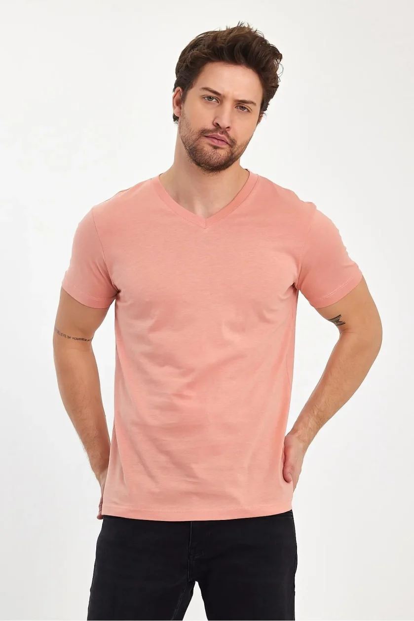 Erkek Compact Penye V Yaka T-shirt - Görsel 9