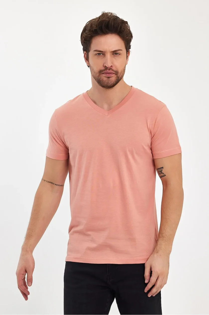 Erkek Compact Penye V Yaka T-shirt - Görsel 10