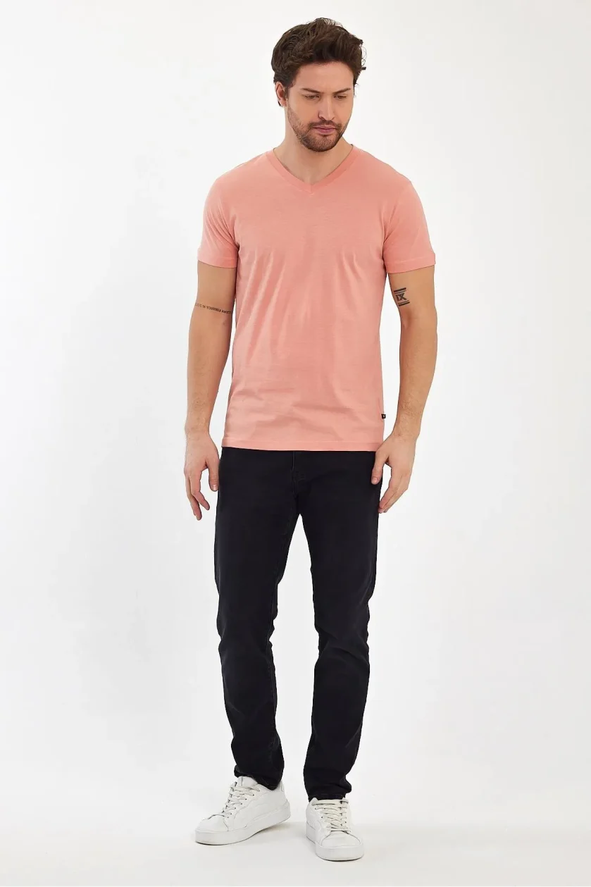Erkek Compact Penye V Yaka T-shirt - Görsel 12