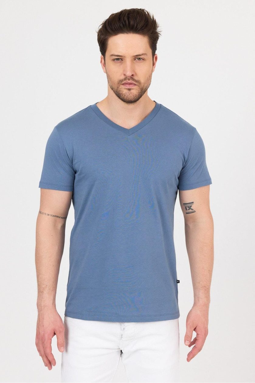 Erkek Compact Penye V Yaka T-Shirt