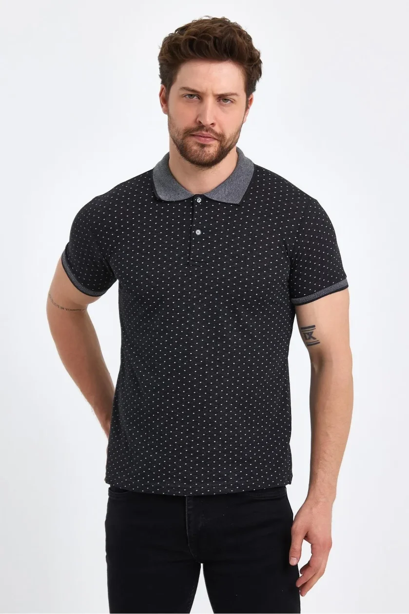 ERKEK DESENLİ POLO YAKA T-SHIRT - Görsel 6