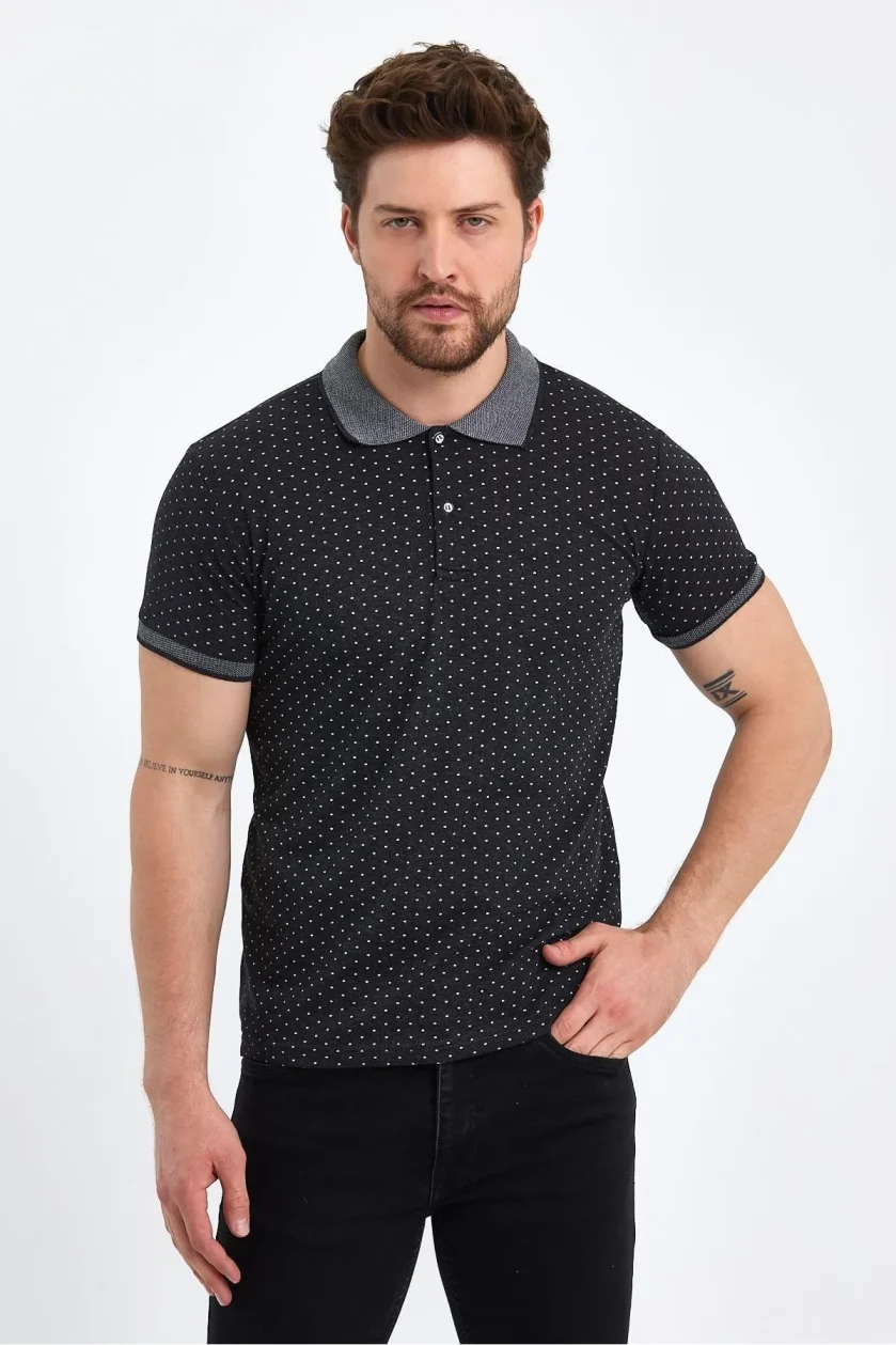 ERKEK DESENLİ POLO YAKA T-SHIRT - Görsel 7