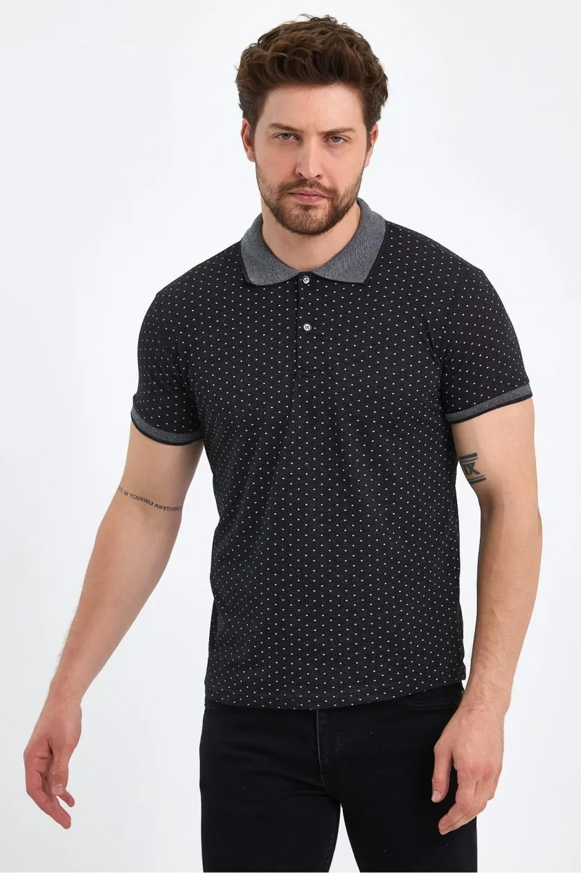 ERKEK DESENLİ POLO YAKA T-SHIRT - Görsel 9