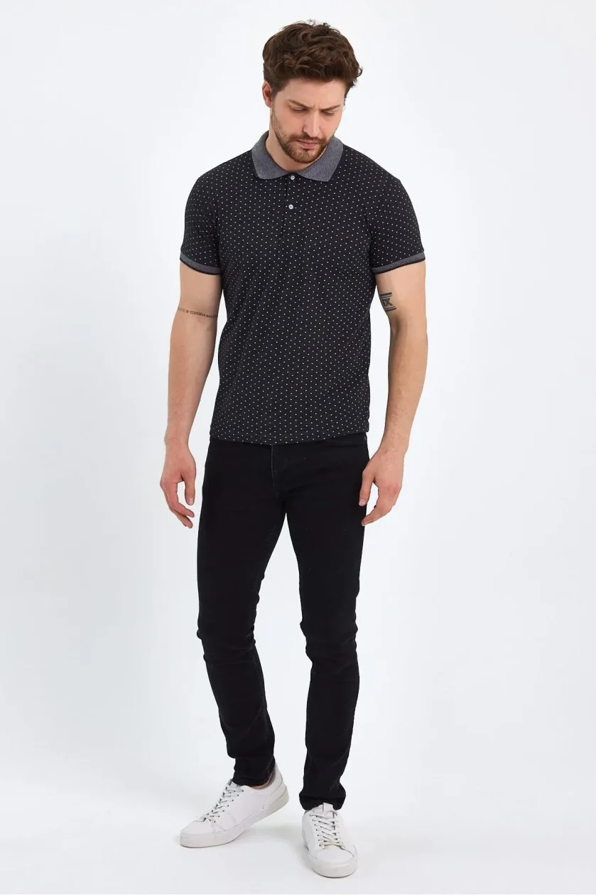 ERKEK DESENLİ POLO YAKA T-SHIRT - Görsel 10