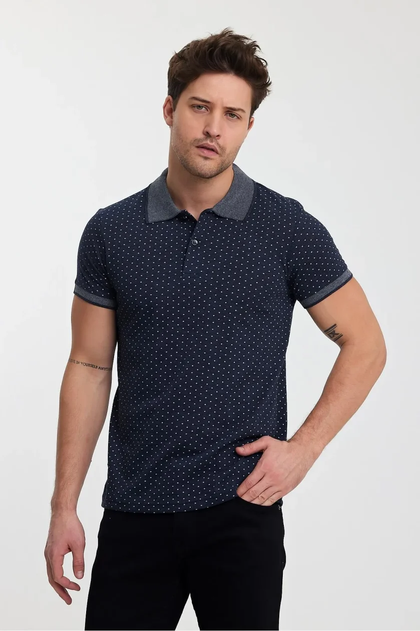 ERKEK DESENLİ POLO YAKA T-SHIRT - Görsel 13