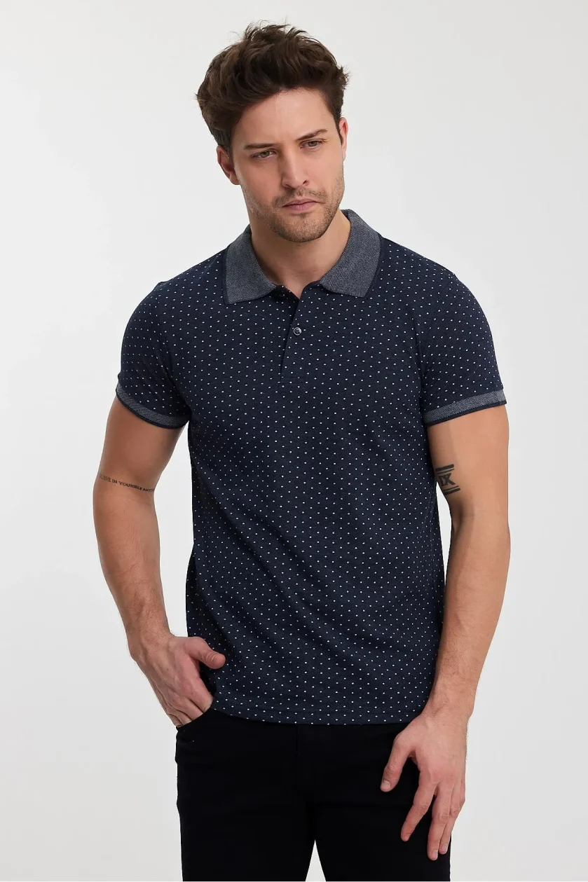 ERKEK DESENLİ POLO YAKA T-SHIRT - Görsel 14
