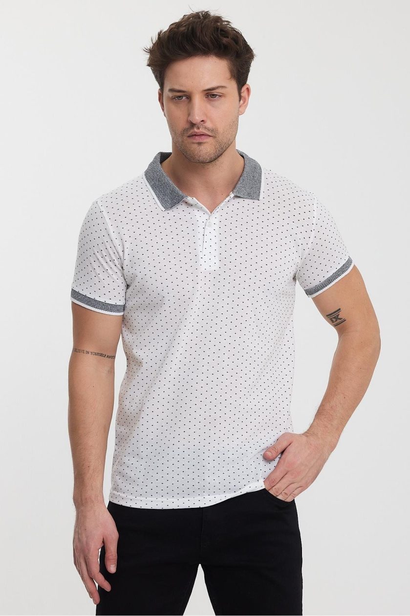 ERKEK DESENLİ POLO YAKA T-SHIRT