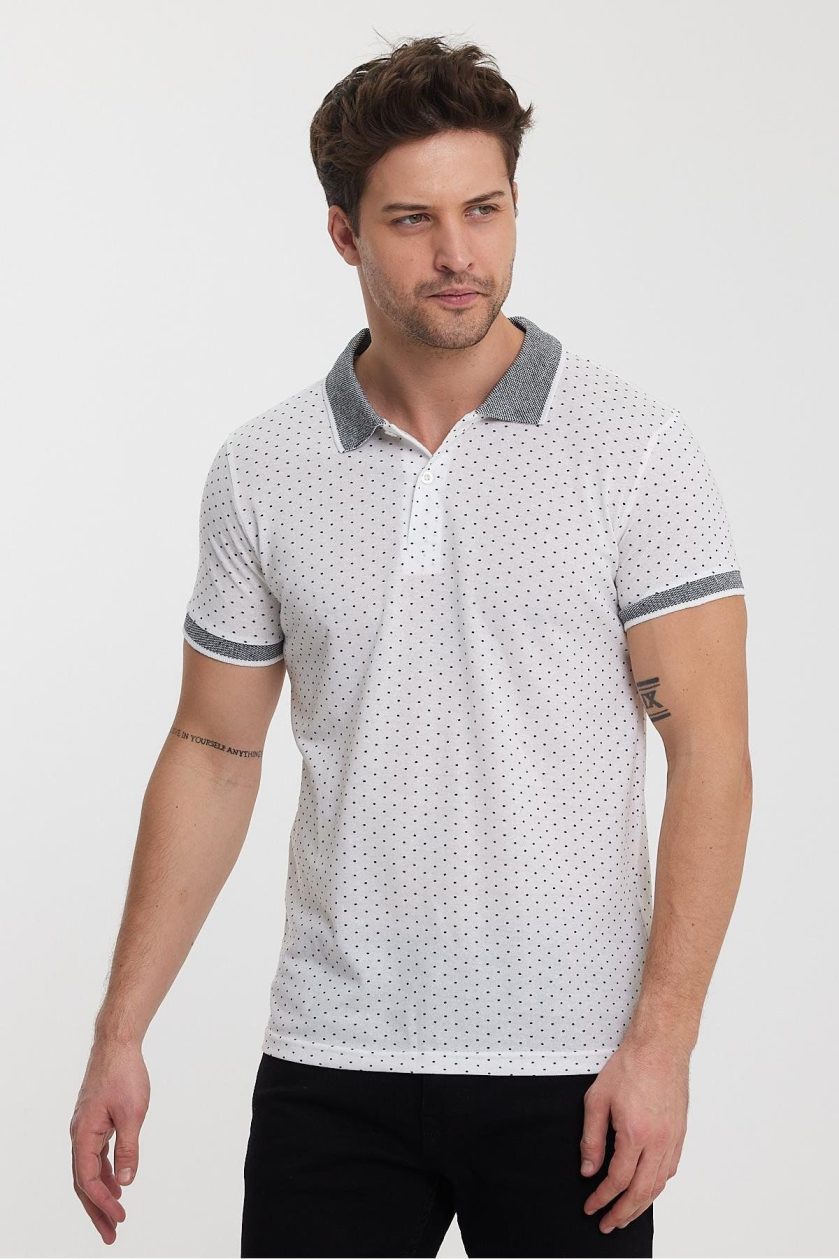 ERKEK DESENLİ POLO YAKA T-SHIRT - Görsel 4