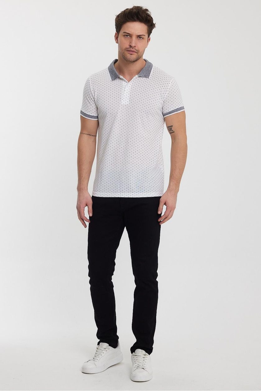 ERKEK DESENLİ POLO YAKA T-SHIRT - Görsel 5