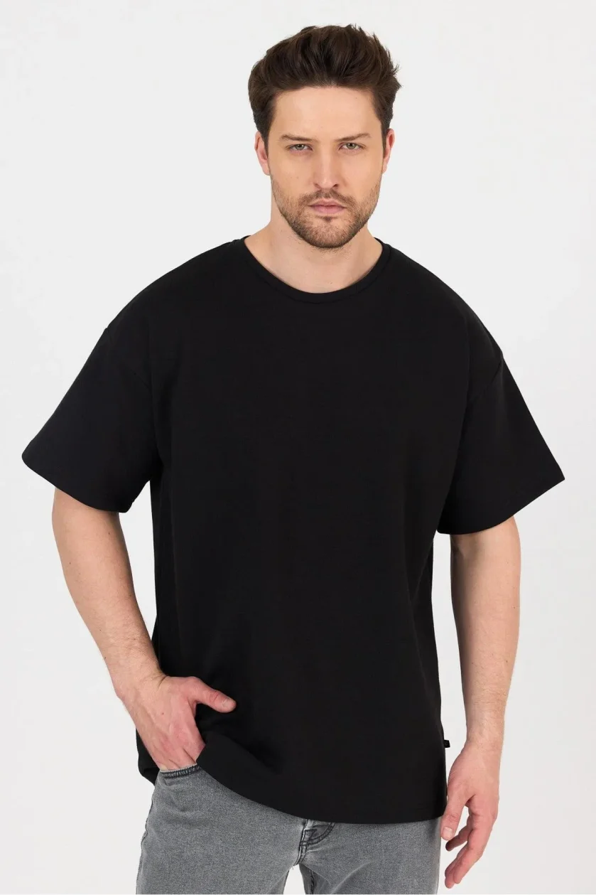 Erkek Doubleface İnterlok Oversize Tshirt - Görsel 13
