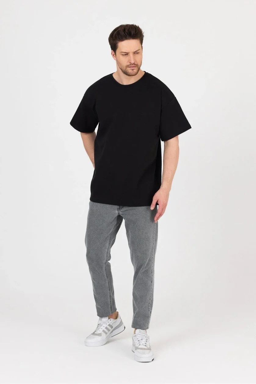 Erkek Doubleface İnterlok Oversize Tshirt - Görsel 14