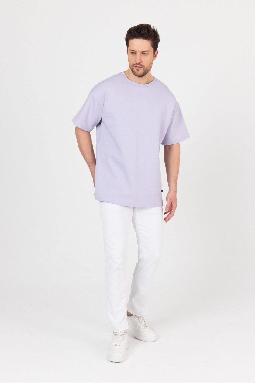 Erkek Doubleface İnterlok Oversize Tshirt - Görsel 5