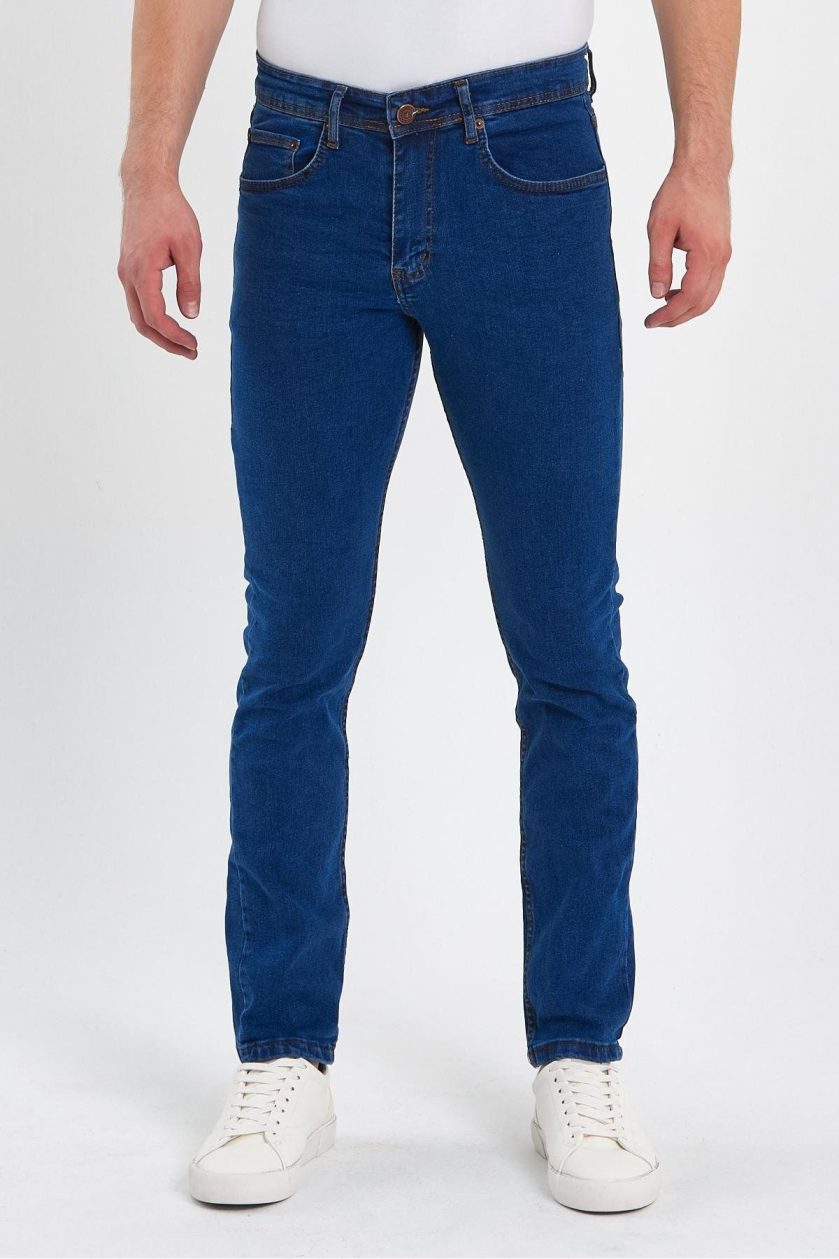 ERKEK FERMUARLI DÜZ SLİM FİT JEANS