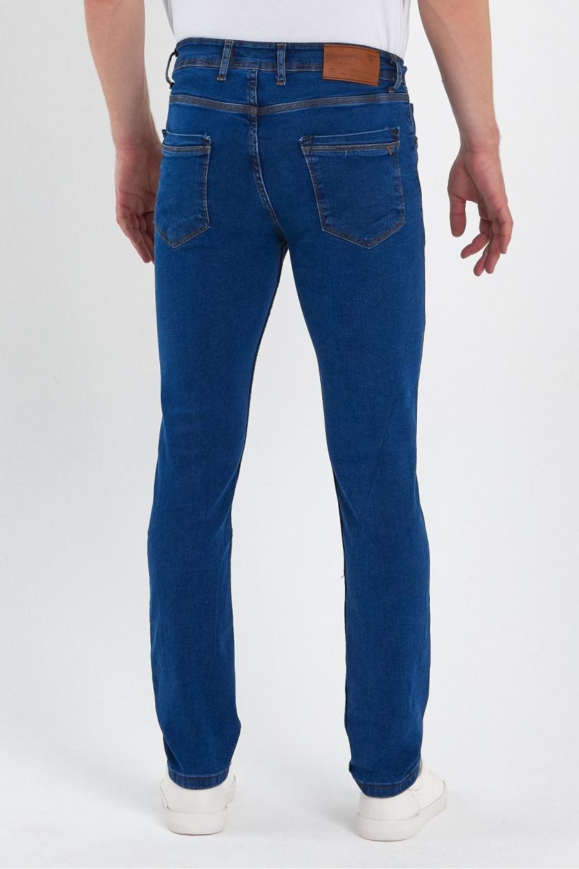 ERKEK FERMUARLI DÜZ SLİM FİT JEANS - Görsel 5