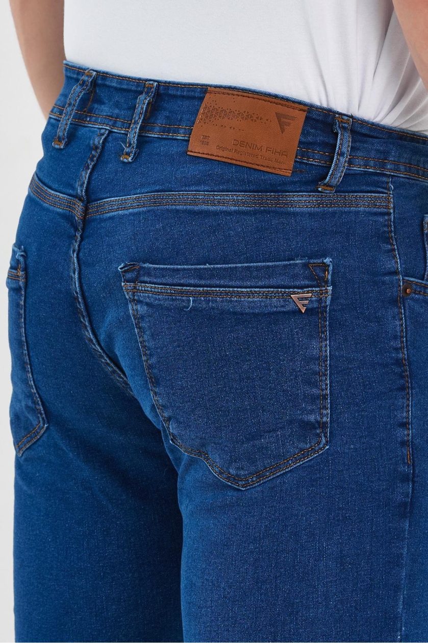 ERKEK FERMUARLI DÜZ SLİM FİT JEANS - Görsel 6