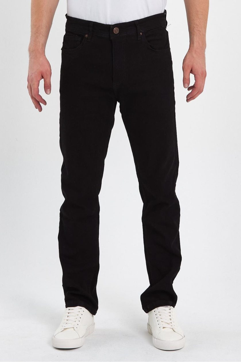 ERKEK FERMUARLI KLASİK DÜZ BABA JEANS