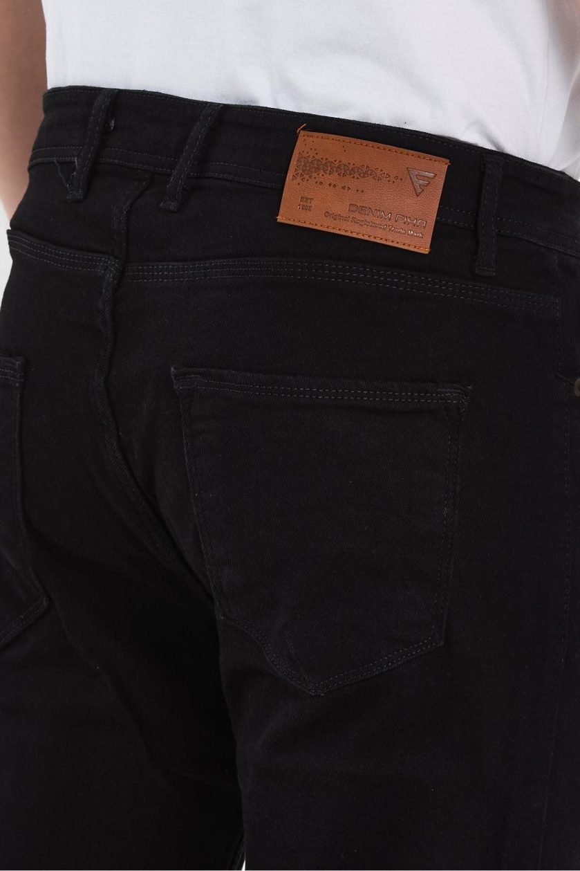 ERKEK FERMUARLI KLASİK DÜZ BABA JEANS - Görsel 5