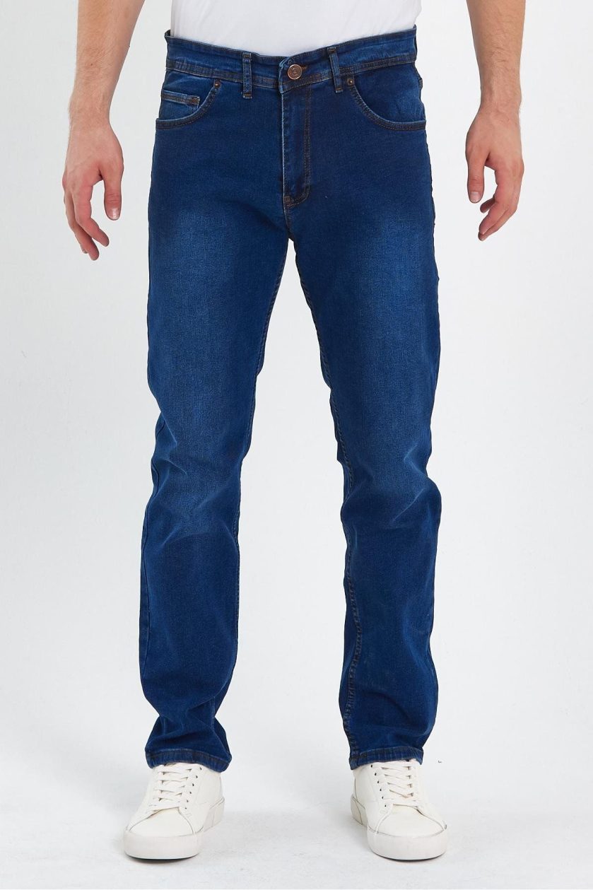 ERKEK FERMUARLI TAŞLI KLASİK JEANS