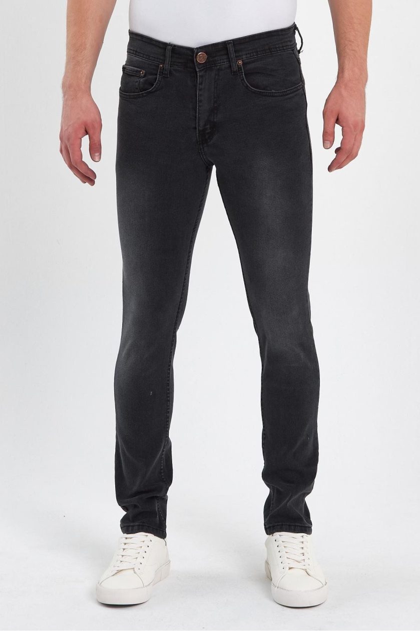 ERKEK FERMUARLI TAŞLI SLİM FİT JEANS