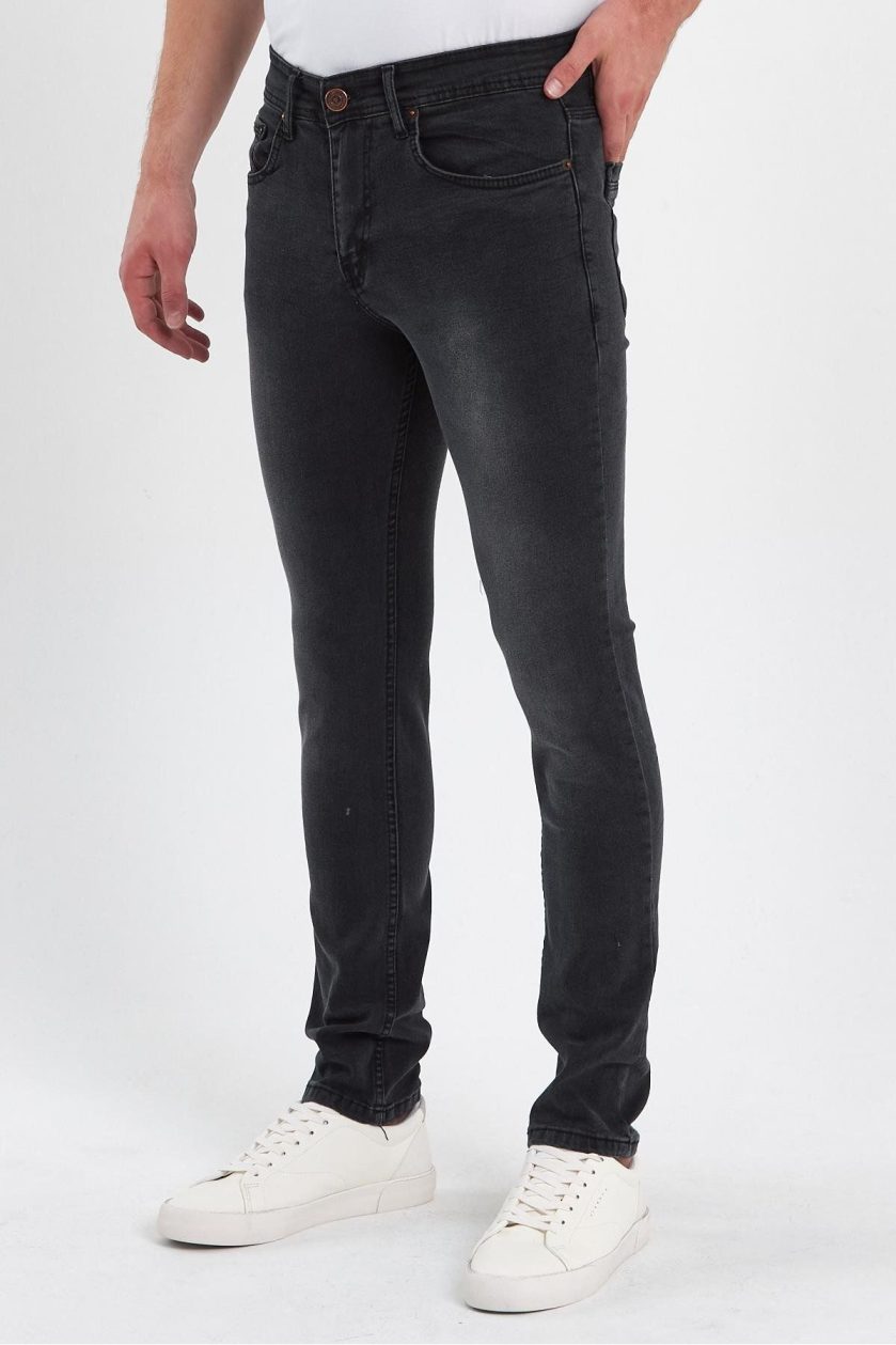 ERKEK FERMUARLI TAŞLI SLİM FİT JEANS - Görsel 2