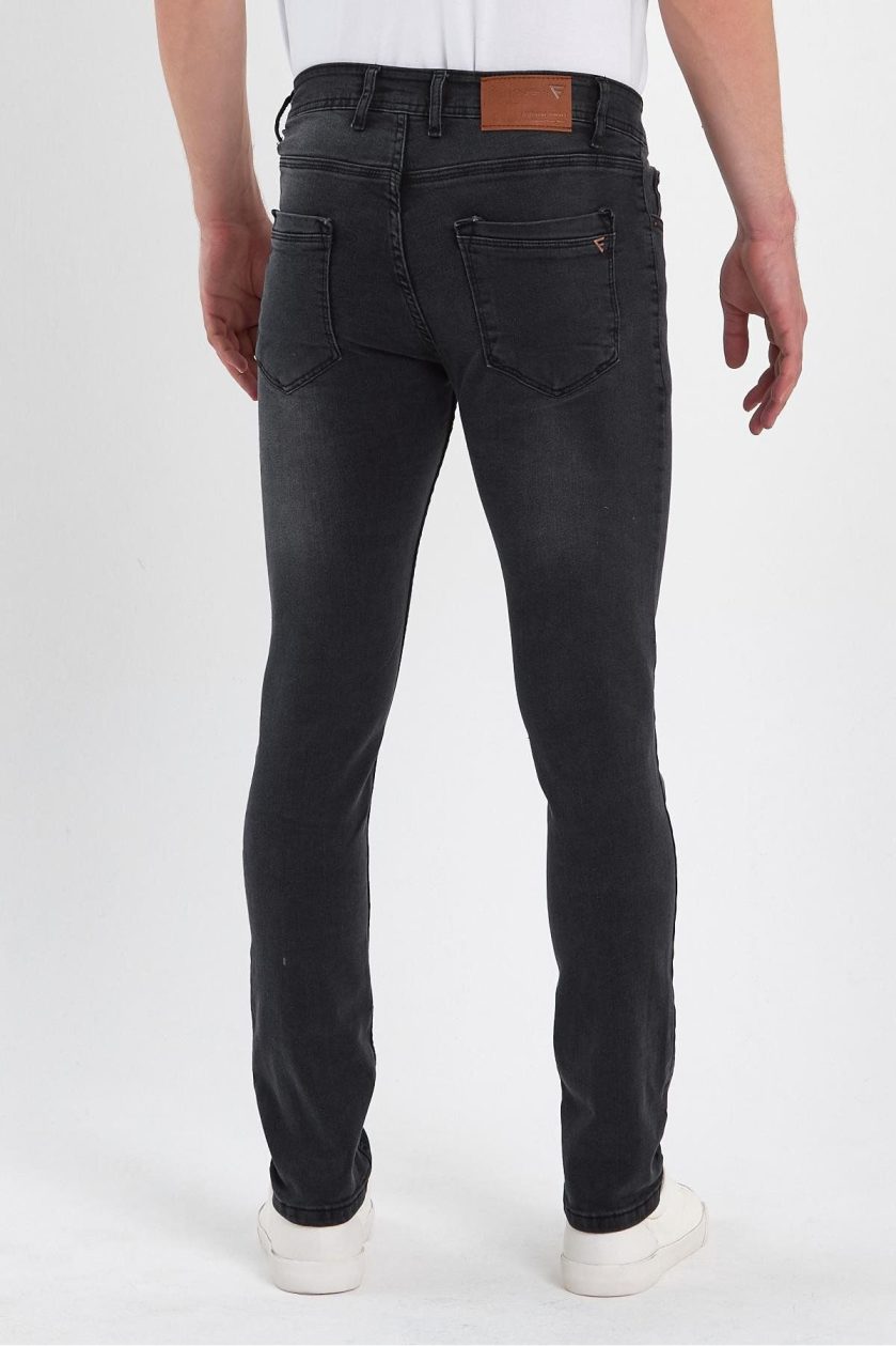 ERKEK FERMUARLI TAŞLI SLİM FİT JEANS - Görsel 5