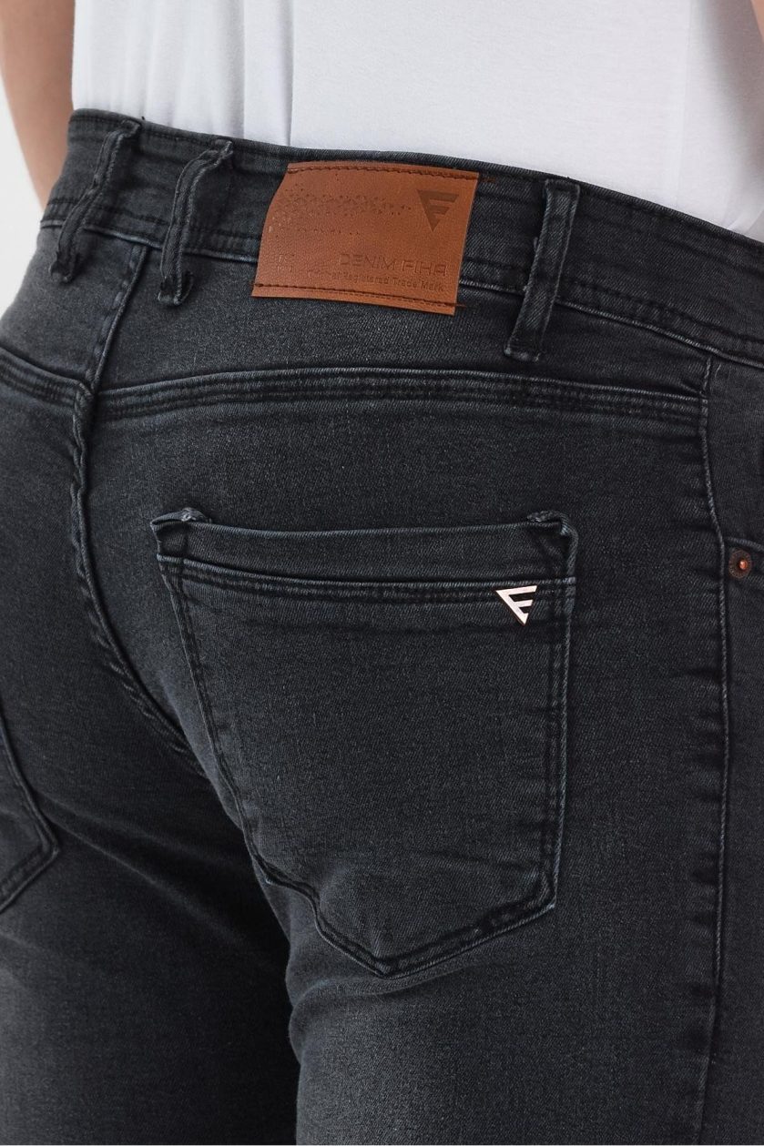 ERKEK FERMUARLI TAŞLI SLİM FİT JEANS - Görsel 6